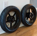 12 inch SuperMoto Wheel Sets And Upgraded Sprocket, Rotor, And Chain for Heybike Villain, Yozma in10, Tuttio soleil, RTR, Valtinsu em-5, Razor, and Strike Shadow