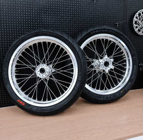 2026 New Supermoto for Ultra Bee Wheels Chrome Front 100/80-17 with CST Tire Rear 130/70-17 With CST
Tire Sword